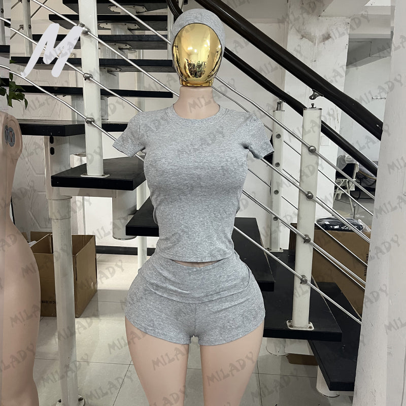 Women Loungewear Casual 2 pce shorts set with headband